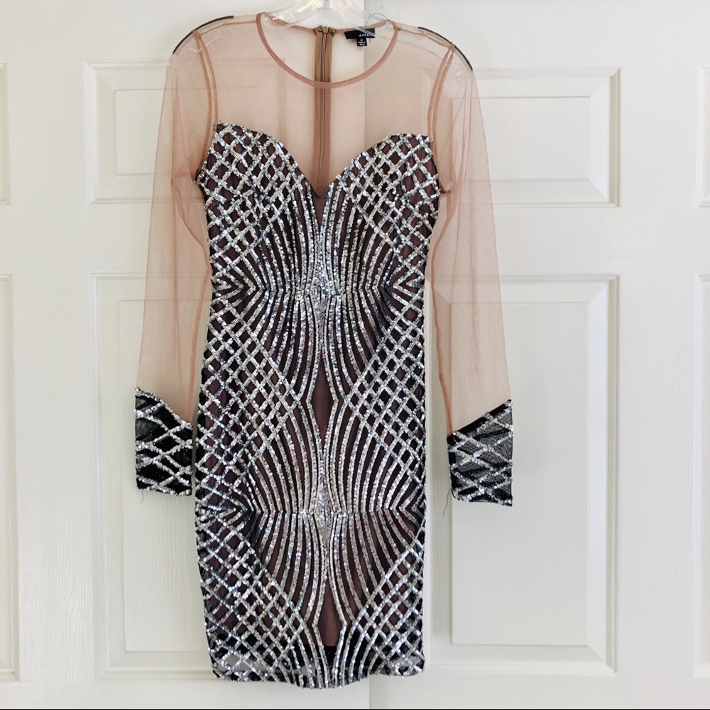 A. Peach sequin Party Holiday Dress